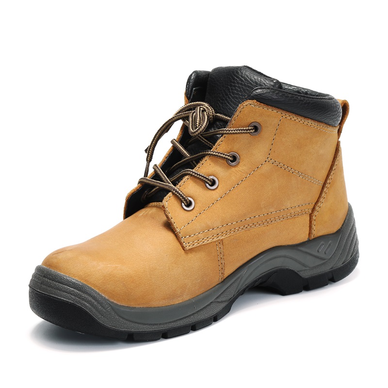 Durable Suede Leather Men's Iron Toe Anti-smash Labor Footwear Oil Resistance