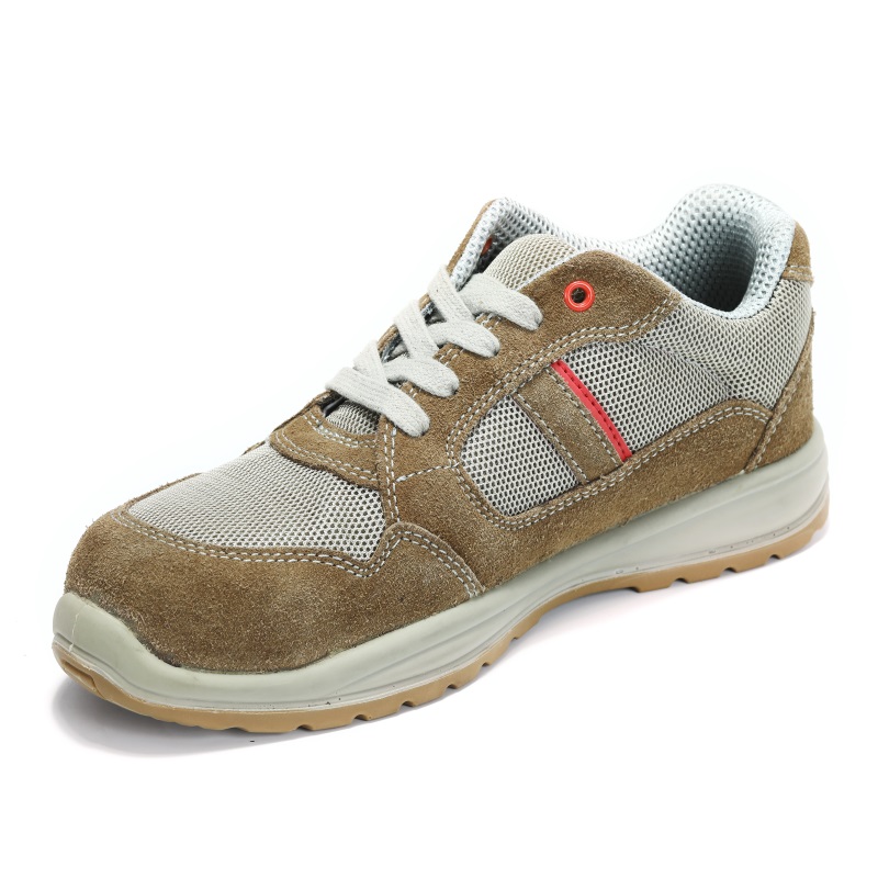 Industrial Breathable Suede Leather Steel Toe Safety Shoes Puncture-Resistant